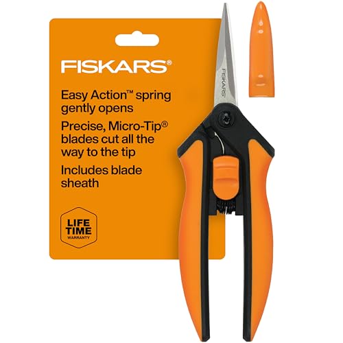 Fiskars 6" Pruning Scissors for Flower Stems, Herbs, Buds, and Small Plants, Garden Snips with Stainless Steel Blades, Gardening Trimmers with Comfortable Handle - style: Pruning Snips