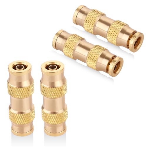 1/4" Air Brake Line Fitting, (One-quarter of an inch) DOT Brass Push in Fitting, Push to Connect Union Fittings Air Brake Union 1/4" Tube OD for Trucks Trailers andIndustrial Use (4 Pack) - color: 4PCS DOT Push-to-Connect, size: 1/4" Od
