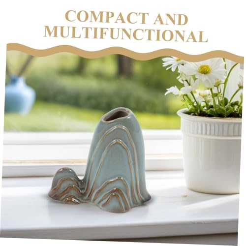 Cabilock Ceramic Miniature Mountain Ornament - Zen Garden Accessories Fish Tank Landscape Bonsai Decor - Paint Brush Rest Stand - Calligraphy Brush Holder