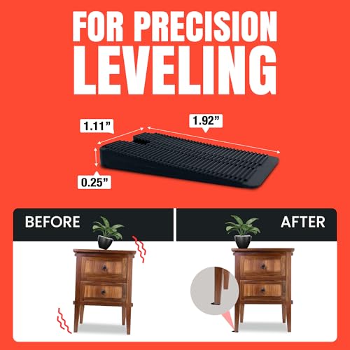 Wobble Wedge - Flexible Plastic Shims - Black - Multi-Purpose Wedges, Standard Size Wedge - 1.92" x 1.11" x 0.25" - size: 10