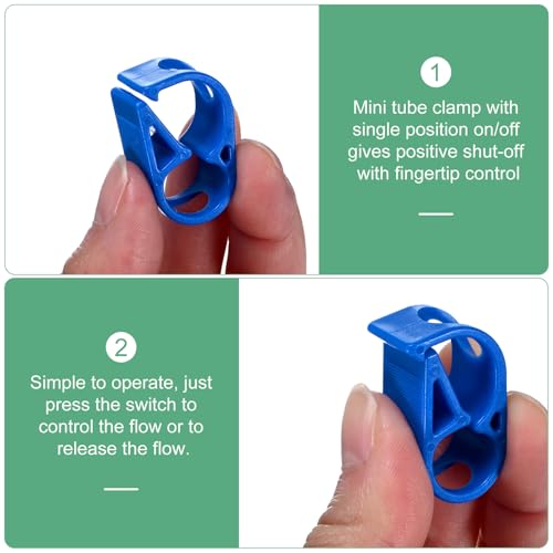 M METERXITY 5-Pack Adjustable Plastic Tubing Clamps 1/4-5/16 Inch Water Flow Control Tube Clip Adjustment Hose Pipe Clips for Beer Bottle/Plumbing/Instruments/Equipment [Blue] - color: Blue, size: 1/4"-5/16"