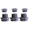 3/4 Inch PVC Bulkhead Water Tank Connector Adapter Fitting with Plugs Thru-Bulk Pipe Fitting for Rain Barrels, Aquariums, Ponds(Set of 3) - size: 3/4"-3pcs