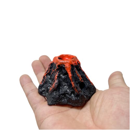 Cute Aquarium Volcano Air Bubbler with Air Bubble Stone , Realistic Fish Tank Volcano Decor for Increase Oxygen, Cute Air Bubble Maker for Small Big Fish Tank Betta Aquarium Scenery (Brown Volcano) - color: Brown Volcano
