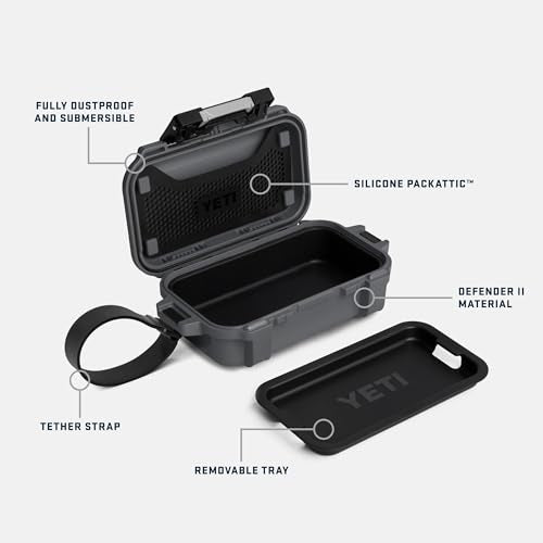 YETI LoadOut GoBox Collection, Divided Waterproof Cargo Case, Dry Box, Camera Case, Fishing Tackle Box - color: Charcoal, size: GoBox 1