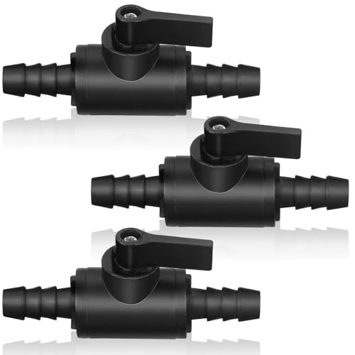 Briwooody 3 Pcs 3/8" Ball Valve Barbed Shut off Valve with 2 Way Hose Barb for Sprayer Drip Irrigation and Aquariums, Compatible with Fimco Sprayer