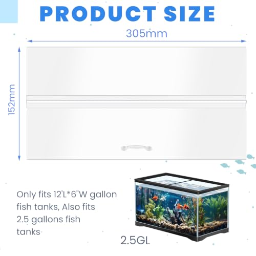 Sieral Aquarium Lid Polycarbonate Canopy Set Aquarium Cover Fish Tank Lid Without Center Brace with a Hook Knife(Clear,12 x 6 Inch) - color: Clear, size: 12 x 6 Inch
