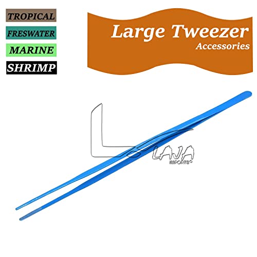 (Huge Jumbo Aquarium Aqua Tweezers) Thumb Dressing Forceps Serrated 24" Long Blue Coated for Educational Use