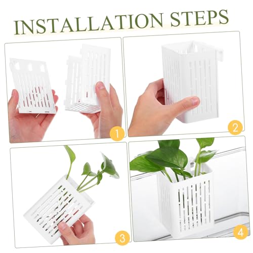 BESPORTBLE 2pcs Aquarium Plant Holder Baskets White Aquatic Plant Cup Fish Tank Holder Aquarium Supplies