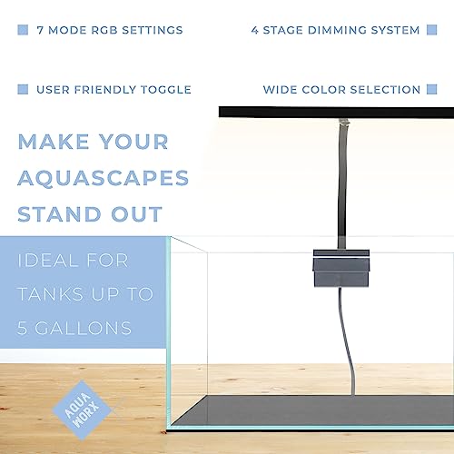 Aqua Worx EOS LED Aquarium Light - Adjustable Gooseneck With 7-Mode RGB Settings - Ideal for Planted Tanks, Fish Tanks, Nano Aquariums - N7 RGB - color: N7 RGB
