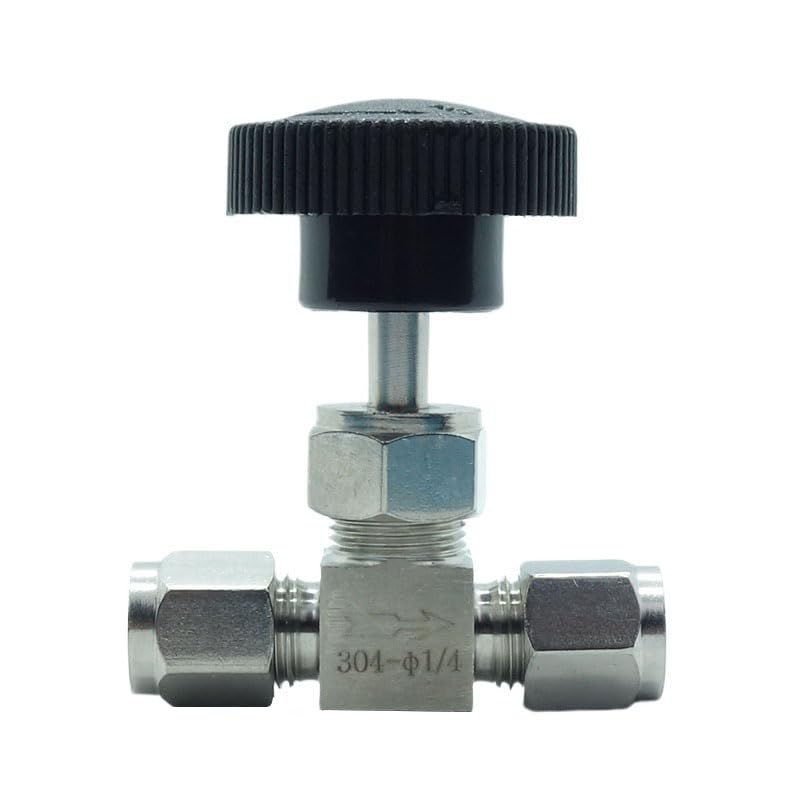 1 Piece Stainless Steel 304 1/4" Tube OD Double Ferrule Compression Fitting Instrument Needle Valve - size: Straight 1/4" OD