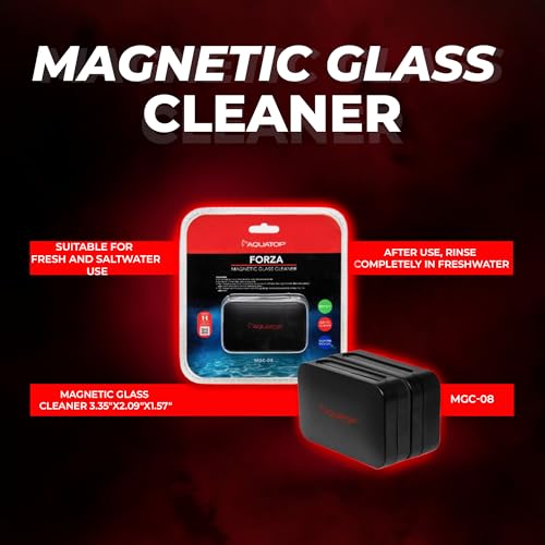 Aquatop Forza Floating Glass Cleaning Magnet 3.35 x 2.09 x 1.57 in – Ideal for 5/16-3/8 in Glass Thickness, Easy Aquarium Maintenance, MGC-08 - size: 3/8" Glass