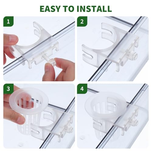 YARNOW 4Pcs Aquarium Plant Holder with Hooks - Hanging Hydroponic Pots for Aquarium, Fish Tank, Ideal for Plant Growth