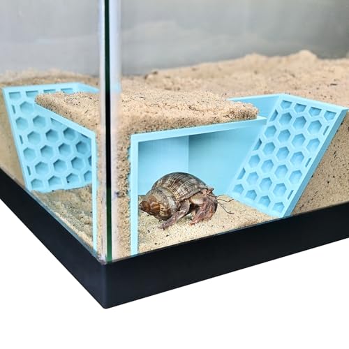 Hermit Crab Underground Tunnel Cave Corner | Hermit Crab Climbing Tank Decor Hide Hideout | Hermit Crab Habitat Hideaway Decoration Accessories Supplies Toys Ornaments (Sky Blue) - color: Sky Blue