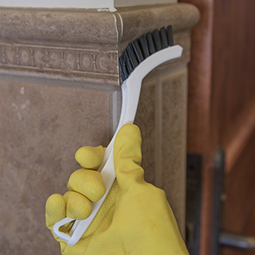 SPARTA Flo-Pac Grout Brush with Nylon Bristles, Scrubber with Handle for Bathroom and Kitchen Tile, 8", White - color: White, size: 8 Inches