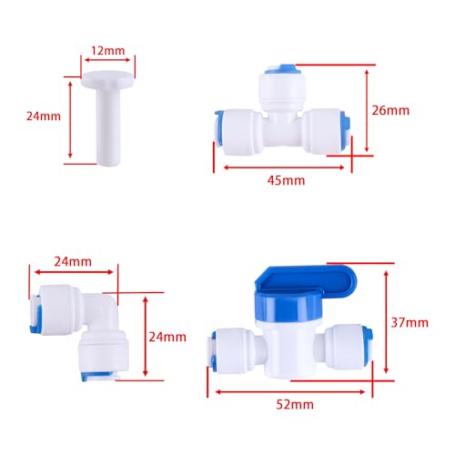 1/4 inch Tube Float Valve Kit,Plastic Float Valve,Ball Float Switch to Auto-Fill Water Stock Tank for Bucket, Water Reservoir,Fish Aquarium,Aquariums