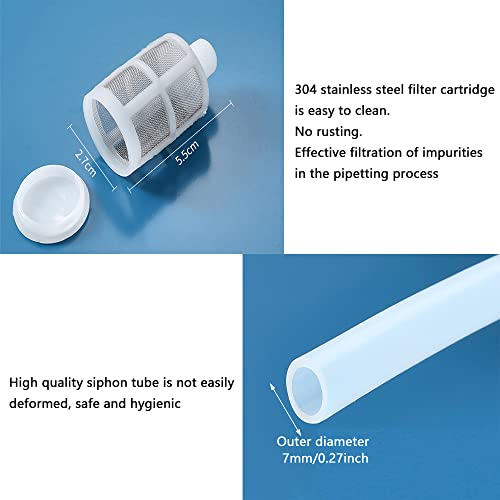 2 Pack Brewing Siphon Pump Manual Liquid Transfer Hose Tube Pipe with Filter for Home Made Wine Beer Gas Fuel Kerosene Oil Water Fish Tank Filtration Bottle Equipment Tool