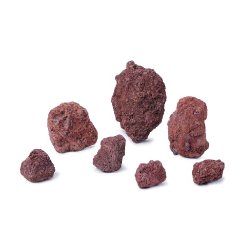 LANDEN Red Lava Stones (16lbs,3~10inch,11pcs) Aquarium Rock for Aquascaping Terrariums, Paludariums,Vivariums, Reptile and Amphibian Enclosures, Fish Tank Decoration Landscape Stone - size: 03 Red Lava Stones（3-10inch,16lbs）