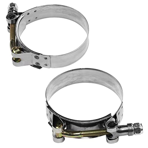 4 Pack 1" T-Bolt Hose Clamps, 304 Stainless Steel Turbo Intake Clamp, Working Range 1.26"-1.46"(32mm-37mm) for 1" I.D. Hose with 5mm Wall Thickness - size: 1" hose clamp 32mm-37mm (1.26"-1.45")