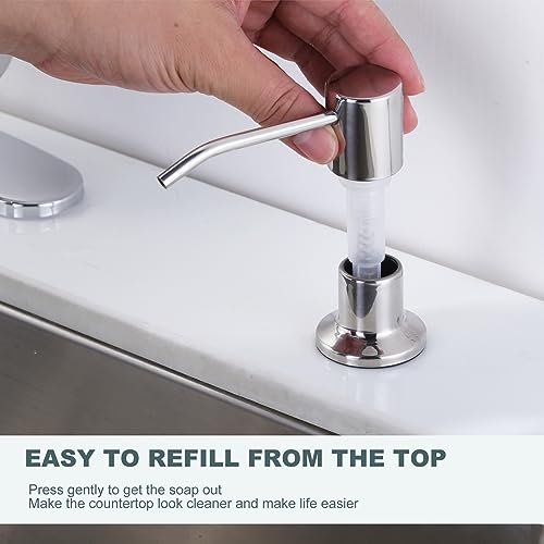 Chrome Kitchen Faucet with Soap Dispenser, WOWOW Stainless Steel Faucet for Kitchen Sink 2 or 4 Hole, High Arc Single Handle Pull Down Kitchen Faucet for Sink, RV, Laundry, Bar - color: Chrome, style: Kitchen Faucet with Soap Dispenser
