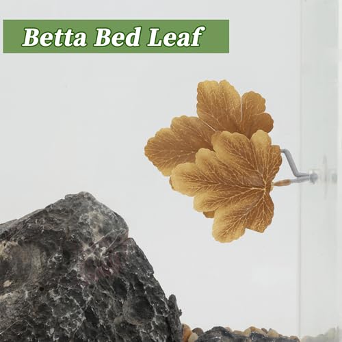 Betta Fish Bed, Betta Leaf Bed, Plastic Betta Hammock, Betta Hammock Pad with Suction Cup, Betta Fish Resting Place Betta Fish Supplies Aquarium Decor, Orange - color: Orange