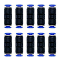 zjxed 1/8" OD x 1/8" OD Pneumatic quick Connector Push to Connect fittings Straight Union/Coupler (Pack of 10) - size: 1/8 inch-1/8 inch