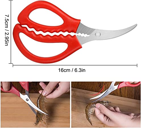 Calary 4Pcs Seafood Scissors Crab Scissors Seafood Shears Multifunctional Crab Leg Crackers and Tools - size: 4 pieces