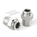 TAILONZ PNEUMATIC 304 Stainless Steel Male Straight 6MM Tube OD x 3/8 Inch NPT Thread Push to Connect Fittings PC6-N3 (Pack of 2) - size: 6mm OD 3/8''NPT