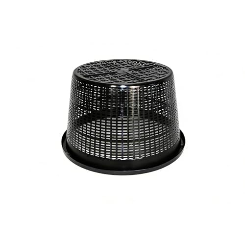 8.5-Inch Round Aquatic Plant Baskets - 6 Pack Durable Black Plastic Mesh Pond Containers for Live Aquarium Plants, Pond Planting & Hydroponic Pots