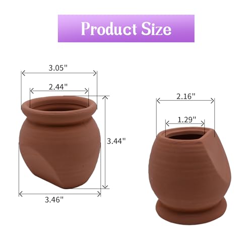 AnRui Betta Fish Tank Decor Ceramic Jar Aquarium Accessories Decorations Cute Clay Pot Hideout Cave Ornaments for Small Fish, Shrimp, Cichlid to Play Hide Breed, Small - size: Small