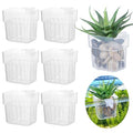 6 Pcs Aquarium Plant Holders, Hanging Aquatic Planter Cups with Hole, Adjustable Acrylic Fish Tank Plant Pot, Aquarium Plant Holder for Fish Tank Aquaponic Plant Cultivation and Aquascape Decorations