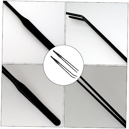 Happyyami 2pcs Aquarium Cleaning Tool Set Tweezers for Fish Tank Maintenance Includes Straight and Curved Design for Aquatic Plants and Landscaping Supplies