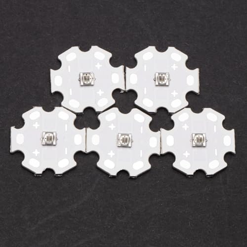 5Pcs Ir High Power LED Chip 3535 SMD 3W Infrared Emitting with Aluminum Plate 20mm Star PCB Base Heat Sink for Infrared Transmitter (120deg,IR 1050-1055nm,DC 1.6-1.8V,1500mA,42mil chip) - color: Ir1050-1060nm