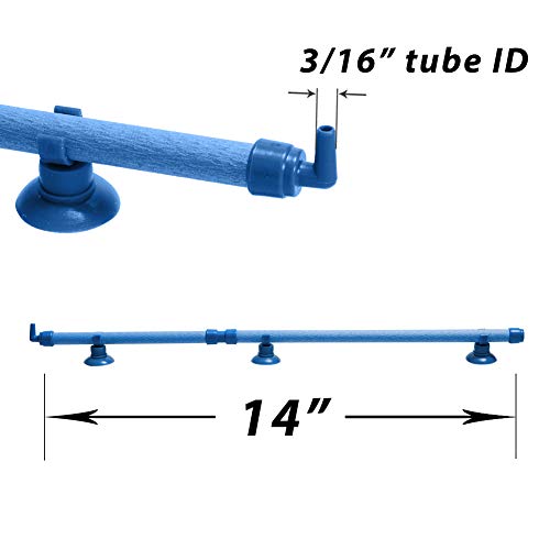 Quickun Aquarium Air Stone Bubble Wall Tube Oxygen Diffuser Bar Decor Accessory for Fish Tank 14 Inch Length,1PCS - color: Blue, size: 14 inch