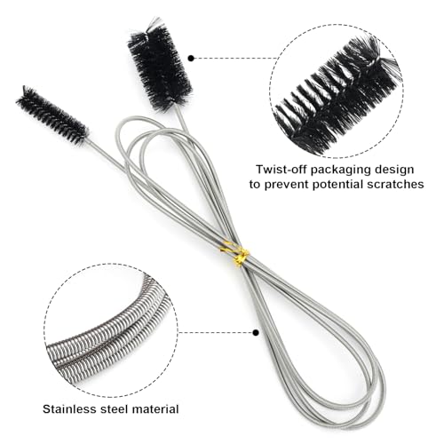 Flexible Tube Brushes, 66.93-Inch Pipe Brushes Hose Cleaning Tool Long Drain Snake Brush Sunroof Drain for Fridge Curved Pipes and Slim Holes Cleaning
