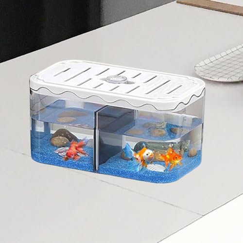 Aquarium Breeding Box, Small Aquarium, Multifunctional Table Decoration, Acclimation and Breeding Box for Clownfish, White