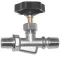 Joywayus Adjustable Needle Valve Male Thread 1/4" NPT x 1/4" NPT Brass Nickel Plated Anti-Rust Flow Control Straight Connection - size: 1/4"×1/4"