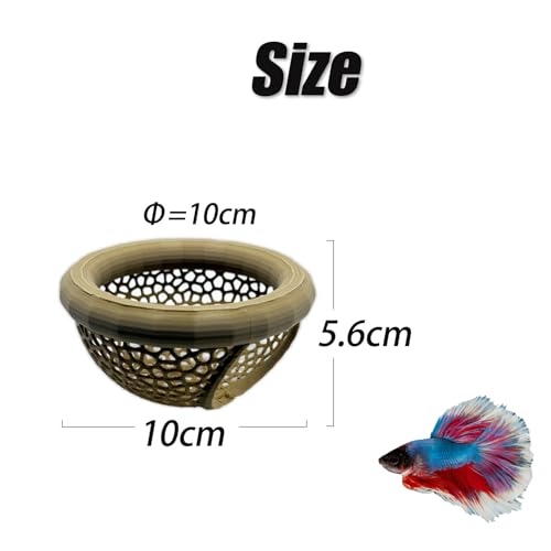Aquarium Floating Betta Fish Skins, Betta or Shrimp Feeder, Cave and Hammock, Small Fish Feeding Rings, Aquarium Hiding Feeding Decorative Accessories (Wood Color) - color: Wood color