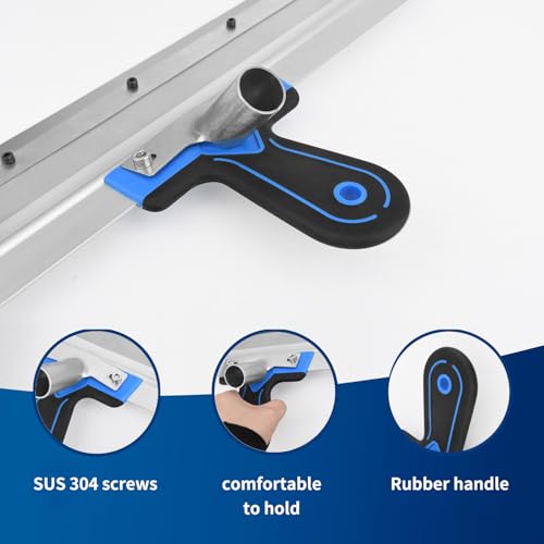 Self-Levelling Cement Tool Kit,Spike Roller for Self Leveling Cement,Epoxy Floor Tools,Roller Brush,Floor Construction Roller Spiked Shoes,Stainless Steel Scraper Self-Leveling Rake(Blue)