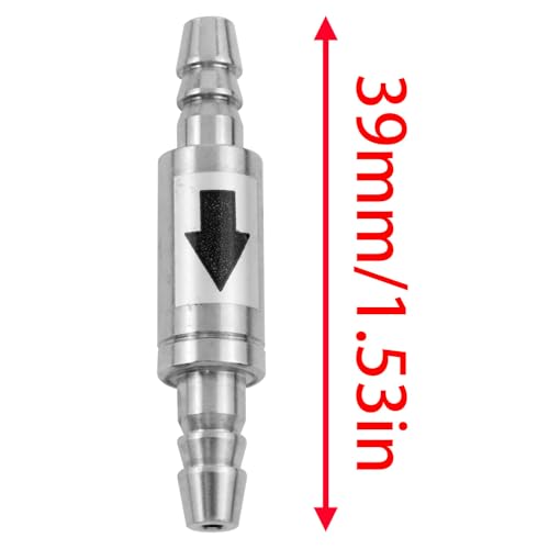 Stainless Steel One-Way Check Valve for Aquarium Carbon Dioxide System Diffuser 1PCS
