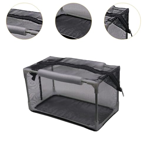 Qianly Separation Net Aquarium Breeder Net Isolation Box Nylon Mesh Isolation Mesh Box Fish Breeder Box with Zipper Suitable for Isolating Sick Fish - size: 62x32x32cm
