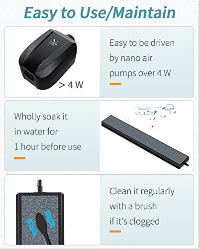 Pawfly 8 Inch Air Stone Grey Mineral Bubble Stone Bar Diffuser Bubbler Airstones for Air Pump, Aquarium, and Fish Tank - size: Grey