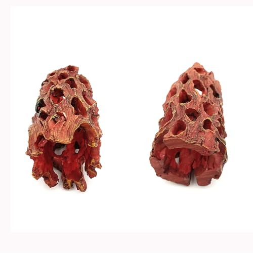 Shelltech Shrimp Hideout Resin Aquarium Decorations Hollow Log Hideaway for Shrimp, Mini Fish, Lizard, Gecko (Dark Brown, Mini) - color: Dark Brown, size: Mini