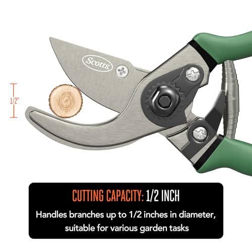 Scotts 2-Piece Pruning Shears Set – Includes 8 in. Bypass Pruner for Live Plants and 8 in. Anvil Pruner for Dry Stems – Sharp Carbon Steel Blades and Comfort Grip Handles for Garden and Yard Use - style: Anvil & Bypass Pruning Kit