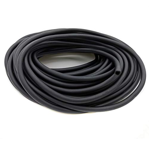 JIH Aquarium 50 Feet Standard 3/16" Black Flexible Airline Tubing with Black Plastic Connectors for Fish Tank,Terrariums, and Hydroponics - size: 50 Feet with connectors