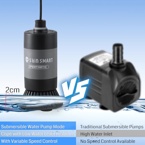 SainSmart XpertMatic Aquarium Gravel Cleaner, 528GPH/28W Powerful Fish Tank Cleaner, Adjustable Water Flow Aquarium Cleaner Kit, Electric Gravel Vacuum for Sand Washing and Water Changing