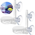 Treela Aquarium Air Stone Kit 2 Pack Nano Airstone with Control Valve & Suction Cups, Quiet Fine Bubble Diffuser for Fish Tank Aquarium
