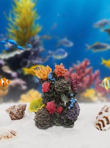 Large-Sized Colorful Coral Reef - Stunning Marine Tank Decoration, Ideal Aquarium Ornament for Ornamental Fish, Exquisite Fish Tank Landscaping Craft