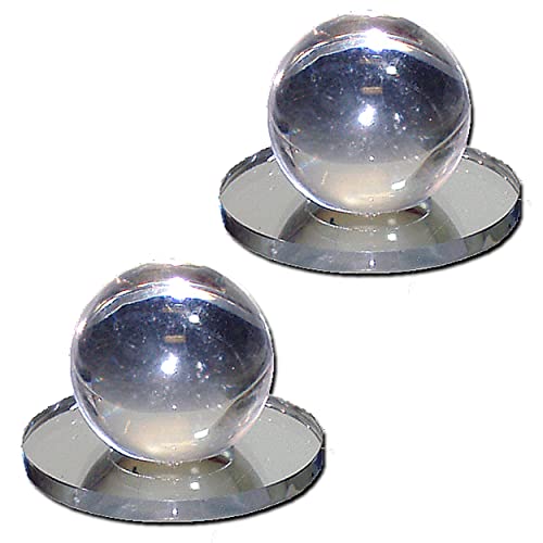 Mirart 1-1/4" Diam. Ball x 2" Self Stick Round Acrylic Mirror Back (2 Pack) - style: 1¼" Ball -2Pack