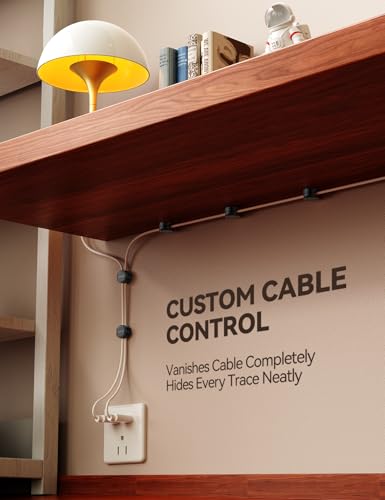 8-Pack Silicone Cord Organizer Magnetic Cable Clips, Adhesive Cable Management Under Desk Wire Hider, FLYLEAD Desktop Cable Organizer for Phone, Office Workspaces Desk Organization Home Accessories - color: Black