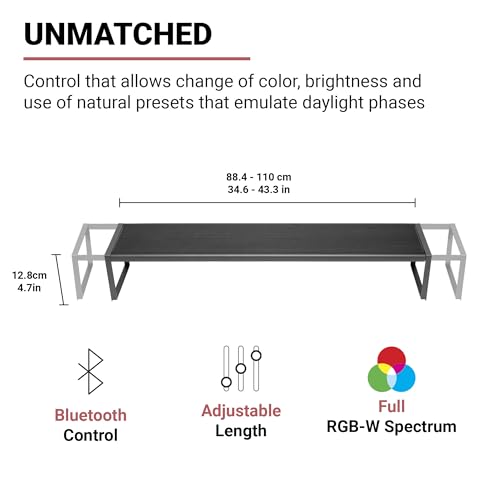 Chihiros WRGBII Slim Edition (Built-in Bluetooth) Mobile app Control Sunrise and Sunset Modes Built-in Multiple Modes Customized Modes High Intensity Helps Plants Show Color (90cm) - size: LED Light - 90cm